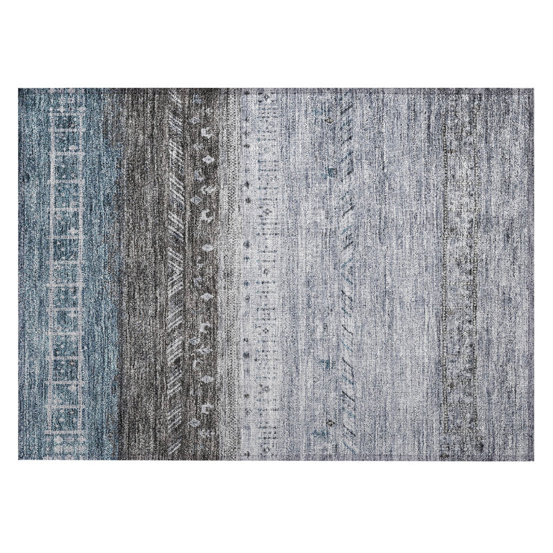 Machine Washable Indoor/Outdoor Cicel ACN1147 Blue Rug, Rectangle 1'8" x 2'6"