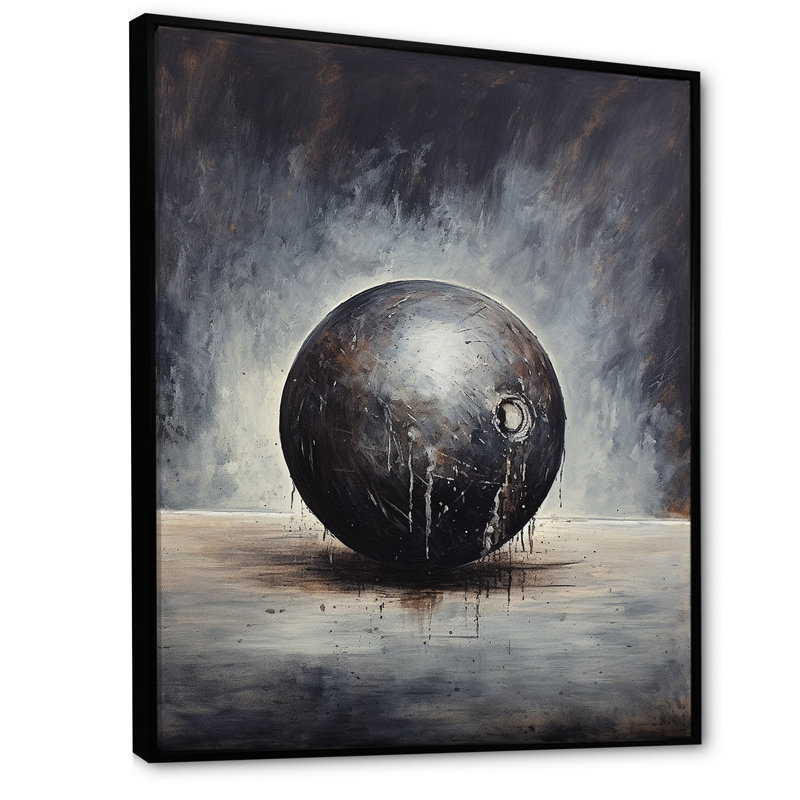 «Bowling Slate Strike» sur toile, H 40 po x l 30 po x P 1,5 po, Cadre flottant noir