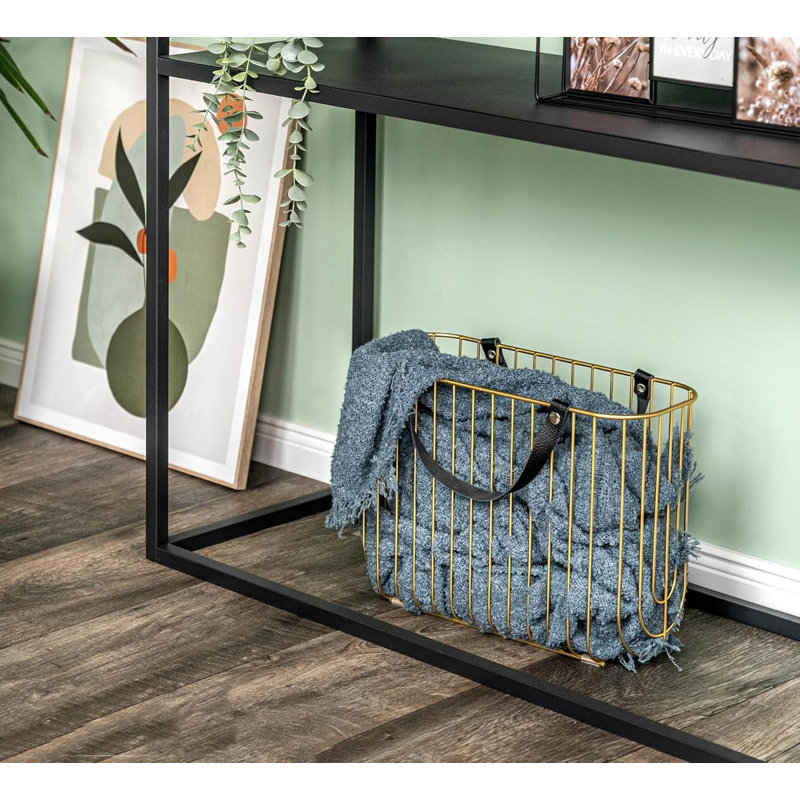 Metal Free Standing Magazine Rack, Gold