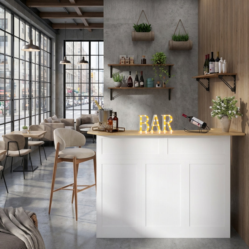 Armoire de bar en L
