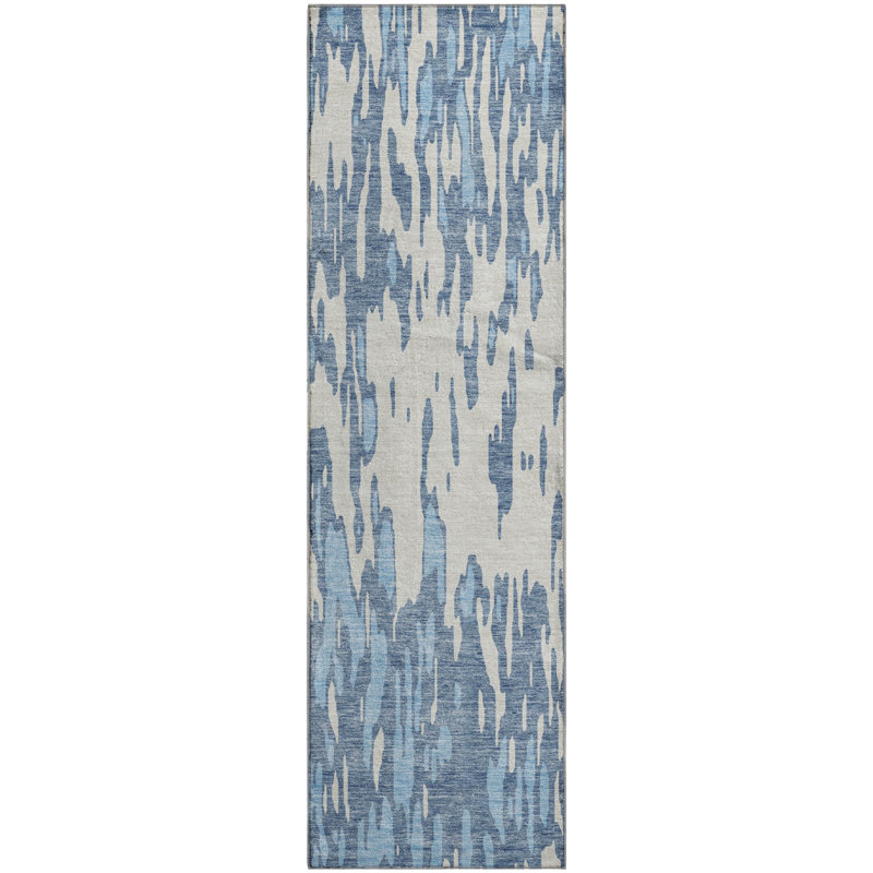 Premium Machine Washable Prisco Denim Rug, Runner 2'3" x 7'6"