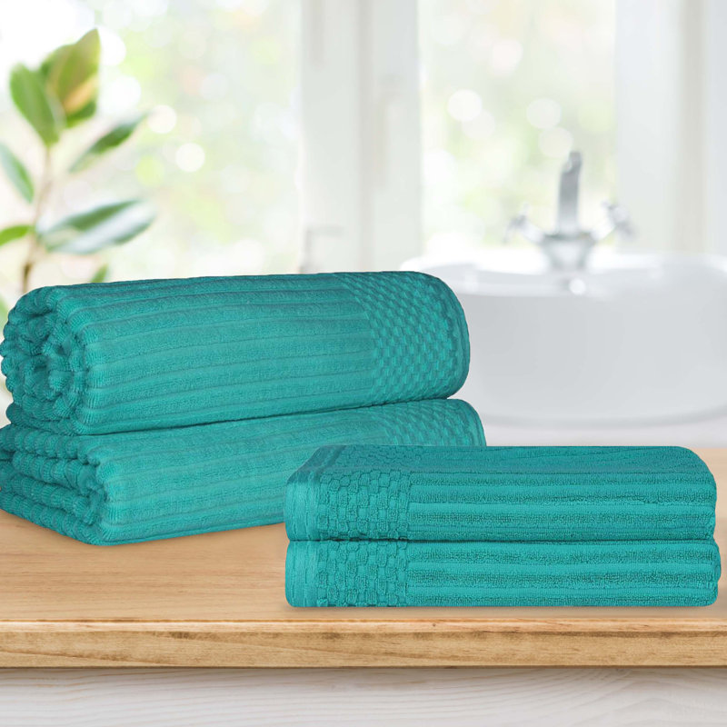 Ensemble de draps de bain 2 pièces et serviettes de bain 2 pièces, Turquoise