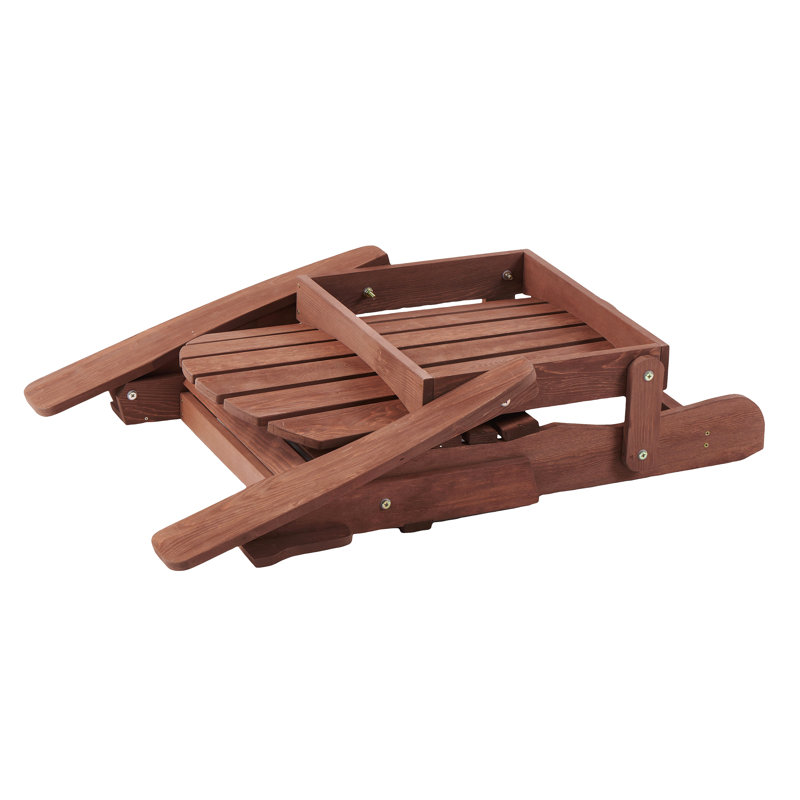 Oversized Outdoor Wooden Folding Adirondack Chair, Coffee
