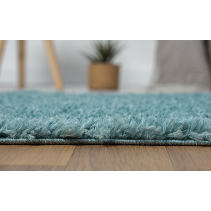 Shaggy Lush light blue Rug, Runner 80 x 300cm