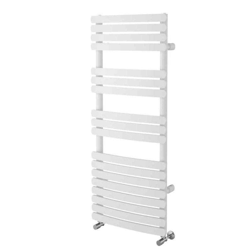 Brussel Straight Towel Rail Heated Towel Rails, White, 1200mm H x 500mm W