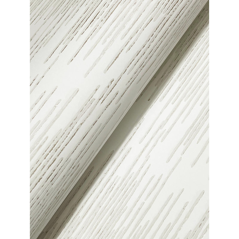 Papier peint à colonnes métalliques blanc Opérette, Blanc
