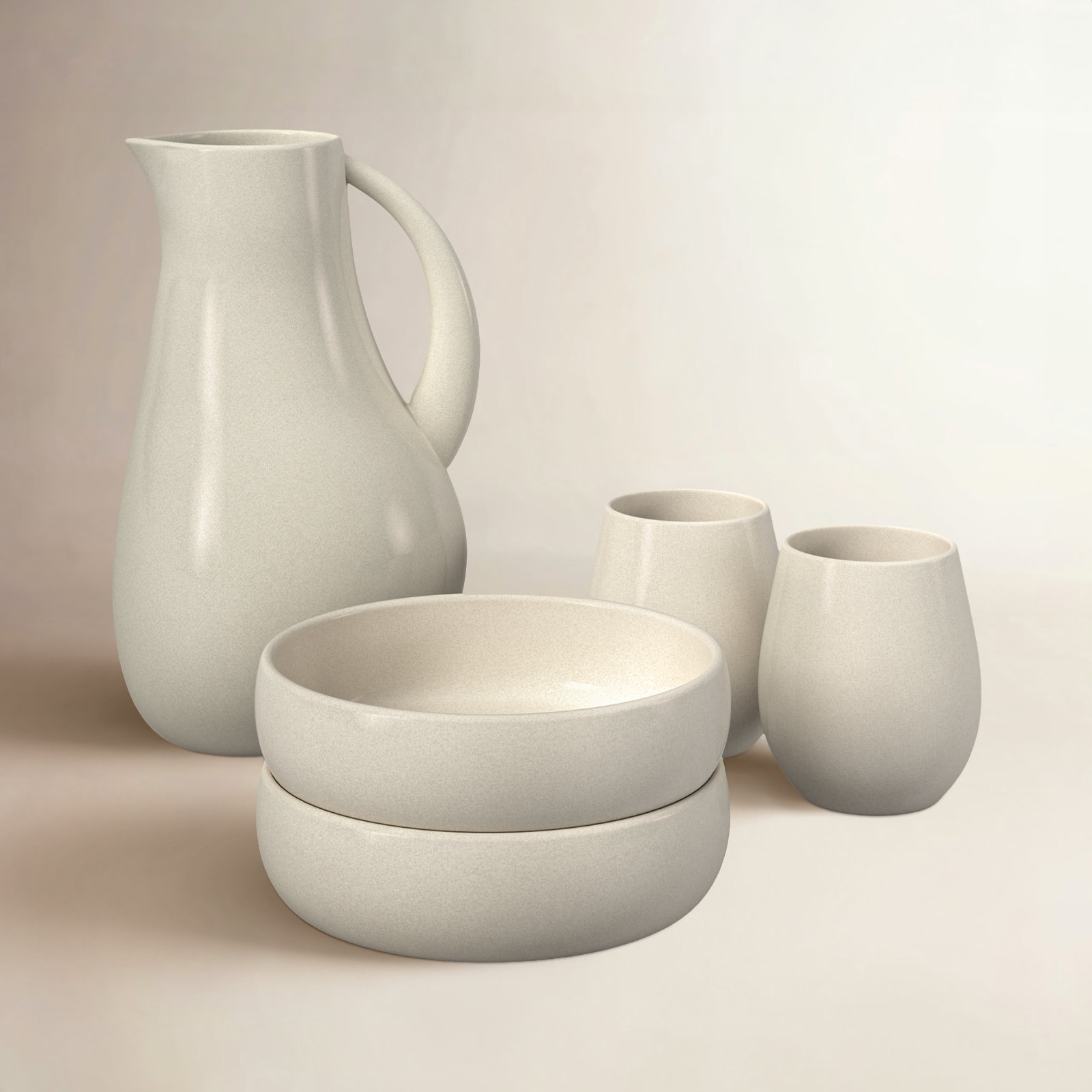 Borgen 5-Piece Stoneware Serving Set, Muslin