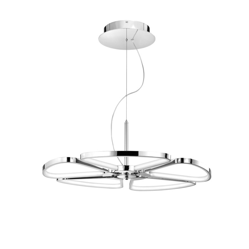 5 - Light Chrome LED Geometric Pendant