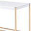 Bureau d'écriture blanc et doré avec ports USB