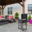 Gril au gaz en acier inoxydable avec tables d'appoint pliantes et roulettes