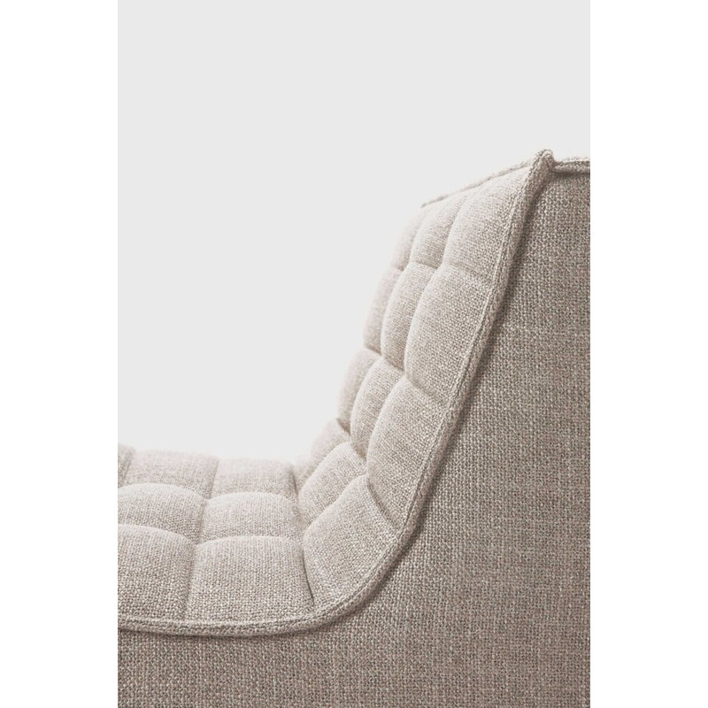 N701 Modular Sofa Set - Combo Left - 1 Seater + 3 Seater + 90° Round Corner, 30" H x 130" W x 79" D, Moss Cotton Blend