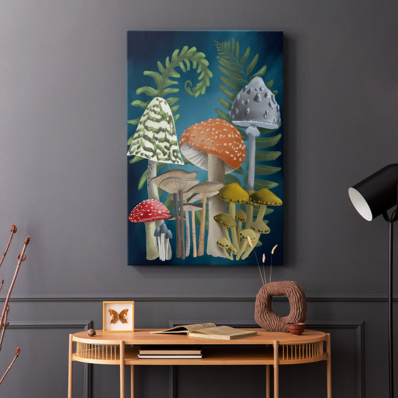 Récolte de champignons I - galerie Cavas, H 12 po x l 8 po