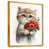 Toile avec cadre flottant or
