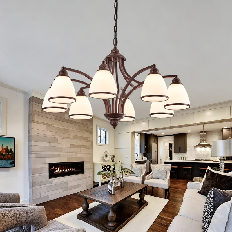 8-light Steel Dimmable Classic / Traditional Chandelier, Oil Rubbed Bronze