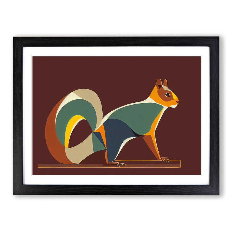 Squirrel - Wall Art, Black, 34cm H x 46cm W x 2cm D