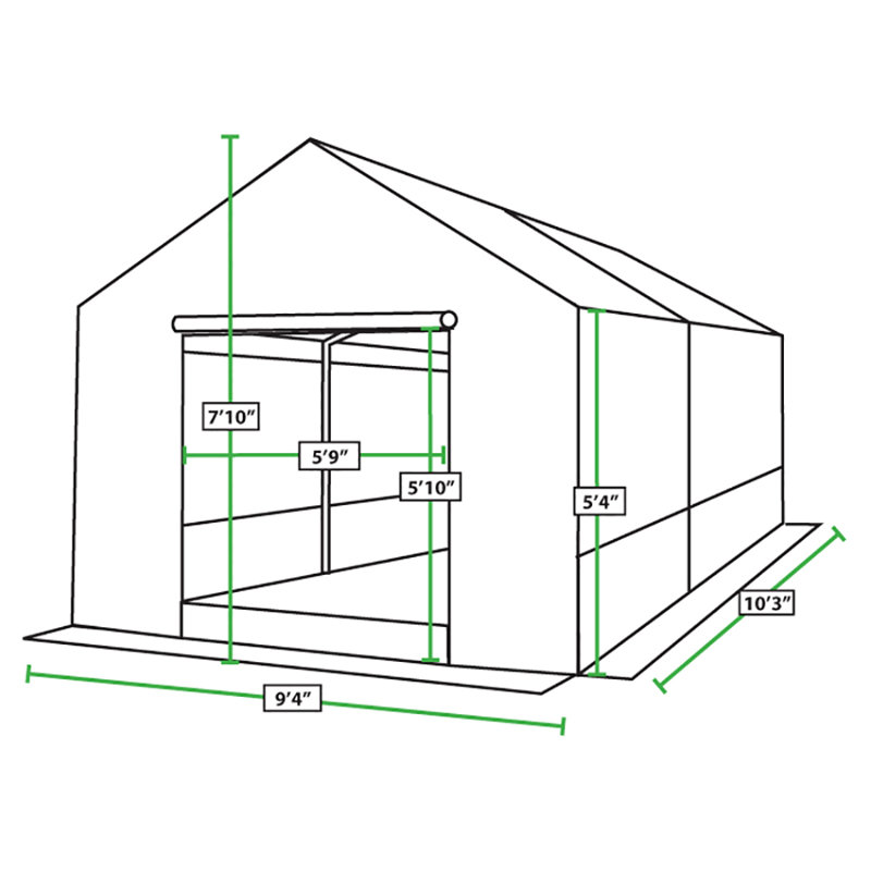 King Canopy 10ft x 10ft Steel Frame Greenhouse with Ripstop Cover