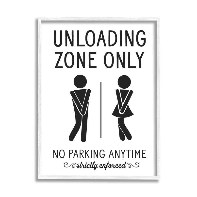 «Unoading Zone Witty», salle de bain, L 11 po x H 14 po, Giclée encadrée blanc bord de mer
