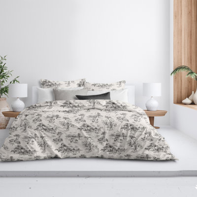 Ensemble d'édredon 100% coton gris Auclair