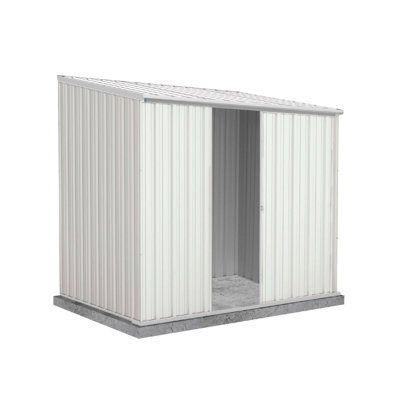 Absco EZI Slider 5' W x 7' D Metal Galvanized Steel Weather Resistant Storage Shed Surfmist