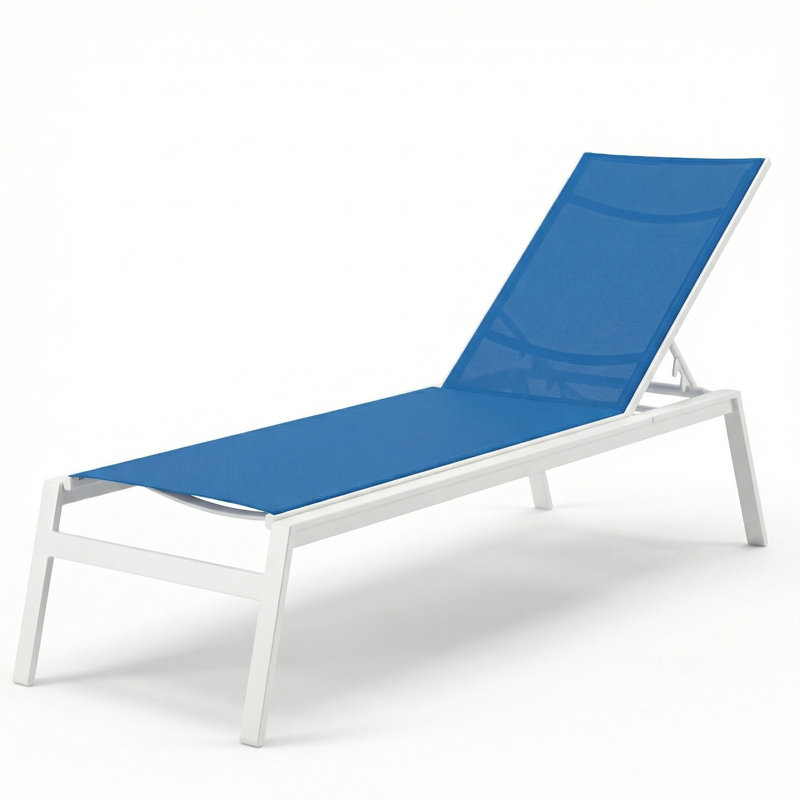 Chaise, Royal Blue Sling/River White