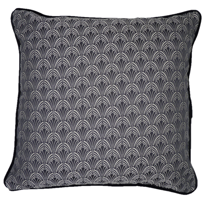 Gline Geometric Square Cushion, Black