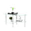 Table basse ovale moderne en verre transparent à 3 niveaux - Pieds en acier inoxydable, idéale pour la décoration du salon. Facile à nettoyer.