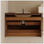 Meuble-lavabo flottant moderne 29,9 po avec comptoir en faux marbre et lavabo encastré en céramique, fixation murale pour petites salles de bain et appartements-311141647