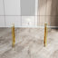 Console en verre d'acier inoxydable, table d'appoint repas doré transparent BS-02