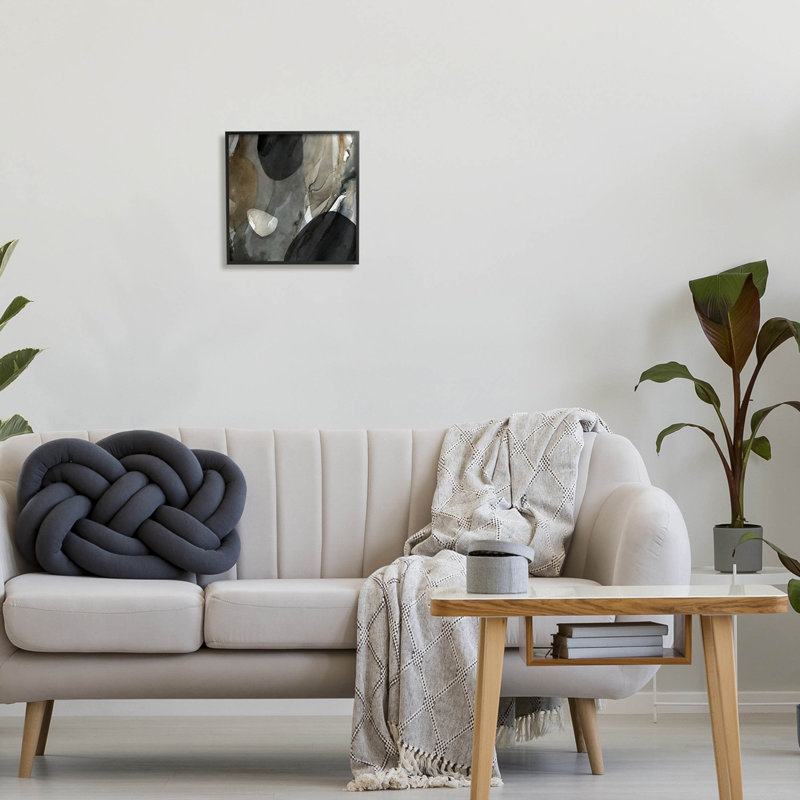Art moderne à estampe numérique par Carol Robinson, H 12 po x l 12 po x P 1,5 po, Giclée encadrée noir minuit