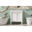 Armoire de meuble-lavabo 30 po avec lavabo en céramique, 30 po, armoire de rangement avec portes à fermeture douce et pieds en bois massif