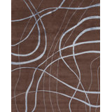 Modern Tibet Hand Knotted Abstract Area Rug in Brown