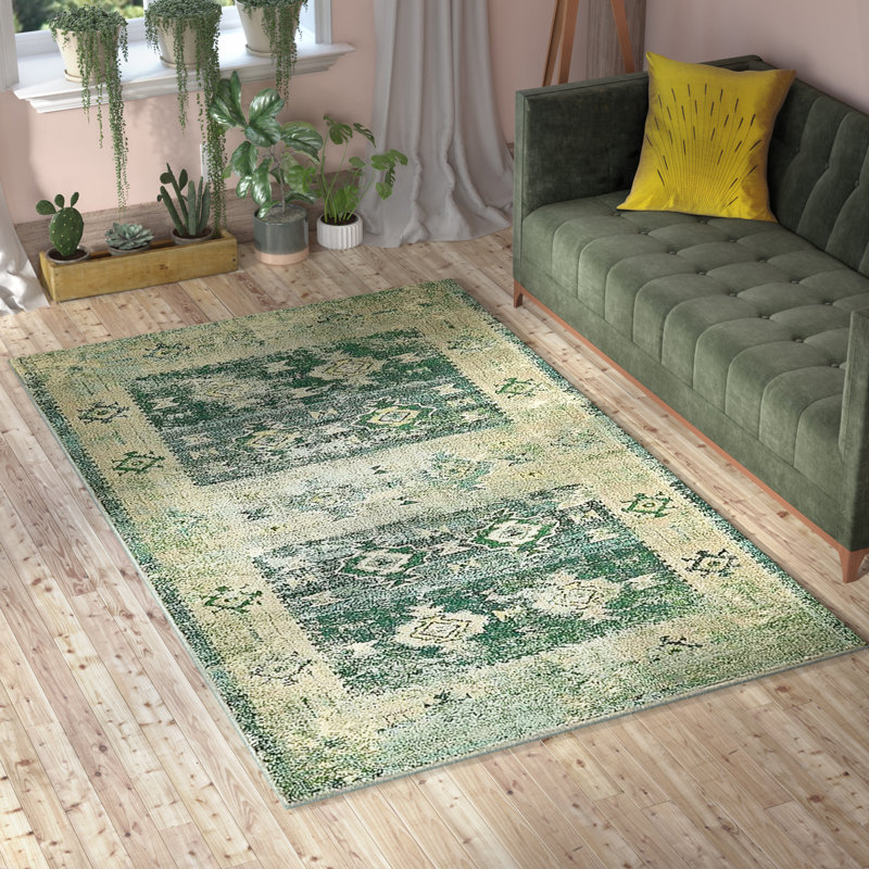 Ector Washable Geometric Indoor Rug, Rectangle 4'1" x 6'1"