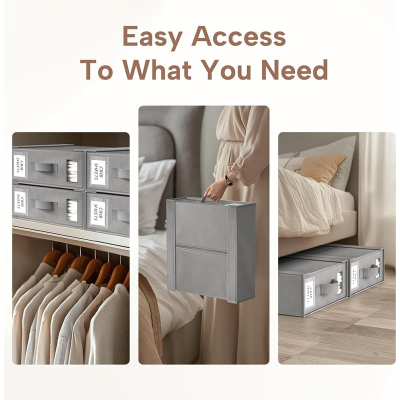 Boîte pliable pour organisateur de draps et de placards pour draps, housses de couette et couvertures