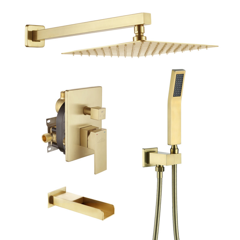 All-In-One Kit with Rough in-Valve, Brushed Gold