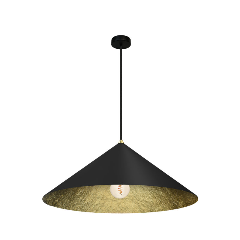 Fuji 1 - Light Matte Black Cone Pendant, 120cm H x 50cm W x 50cm D