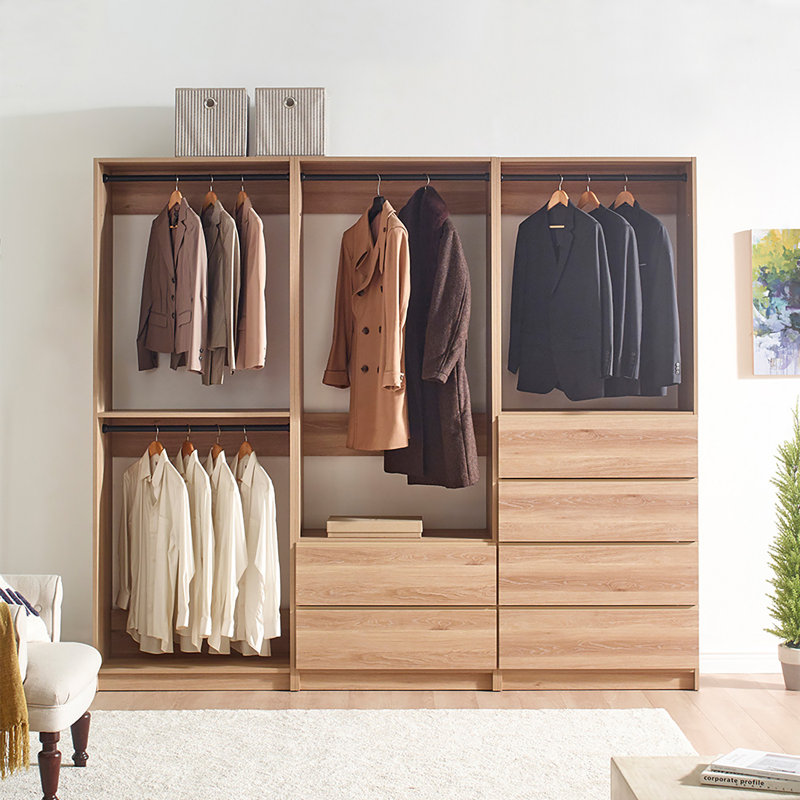 Kalinikos 94.19'' Closet System, Oak