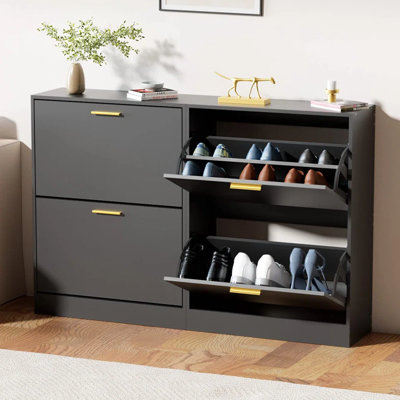 Armoire à chaussures avec 4 tiroirs rabattables