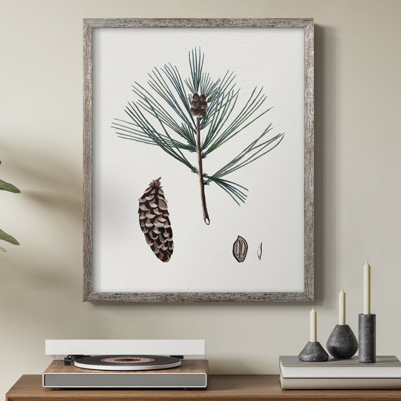 «Vintage Winter Pine», reproduction encadrée - bois massif, H 15 po x l 12 po