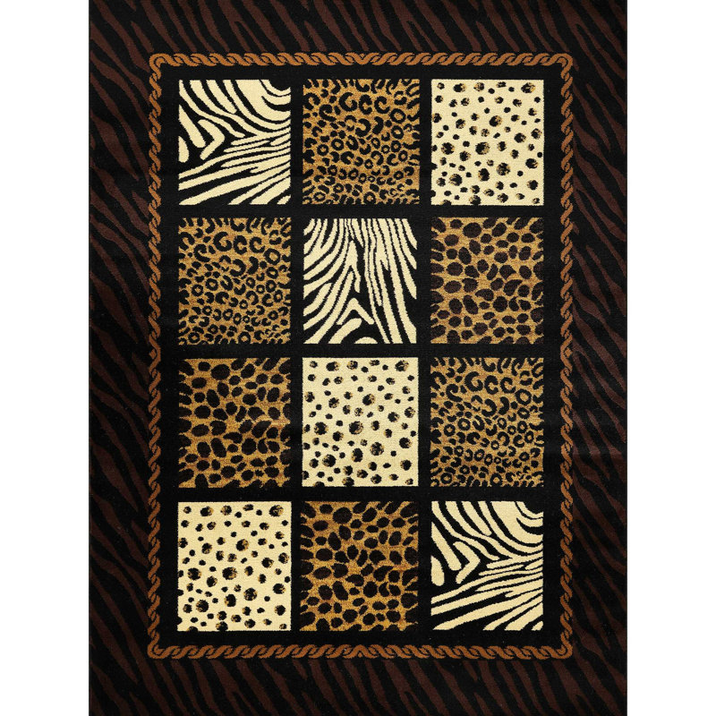 Tribes Multi Animal Print Area Rug, Rectangle 5'3" x 7'3"
