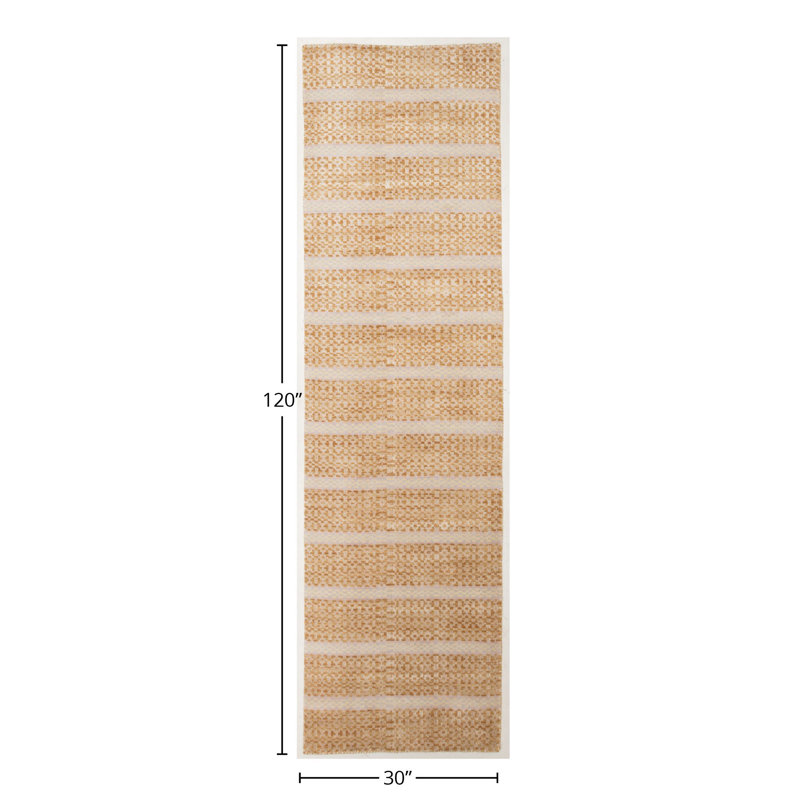 Hand Loomed Striped Area Rug in Gold