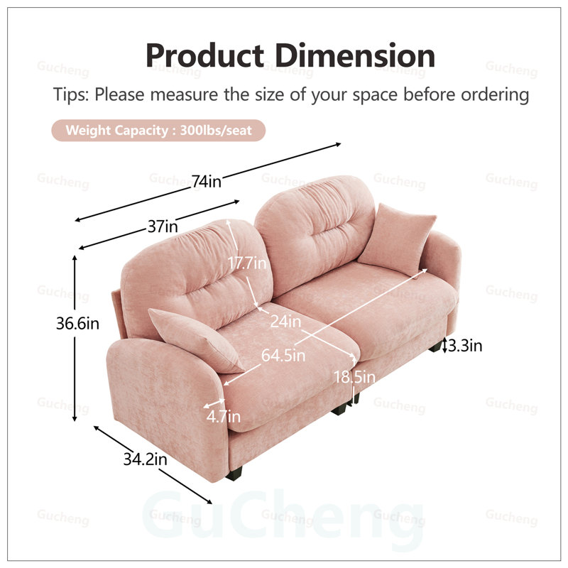 Canapé modulaire en tissu de chenille avec causeuse, conception plissée matelassée, mousse ergonomique haute densité, installation facile, accoudoirs élégants, base en bois, convient aux salons