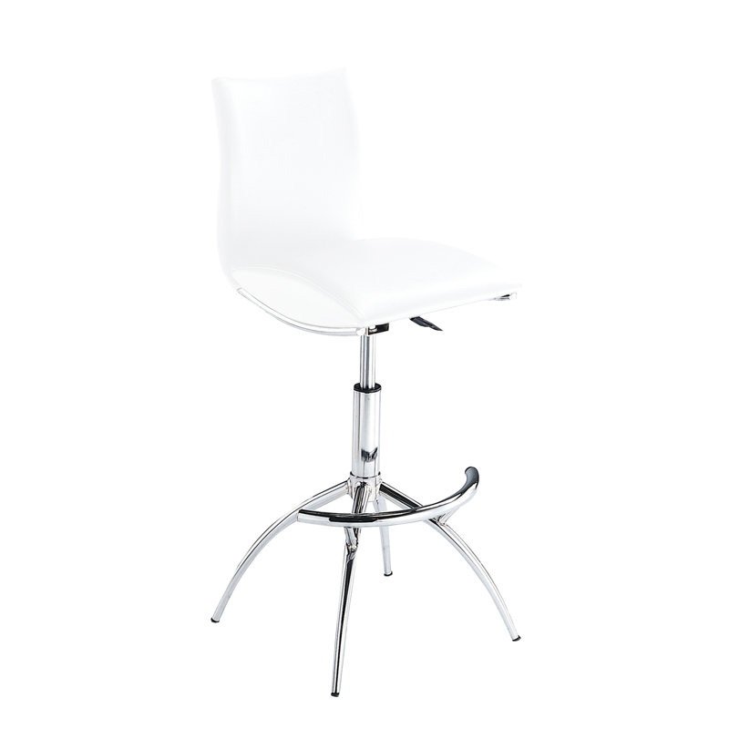 Tabourets de bar blancs à hauteur réglable et conception ergonomique 2 pièces en blanc