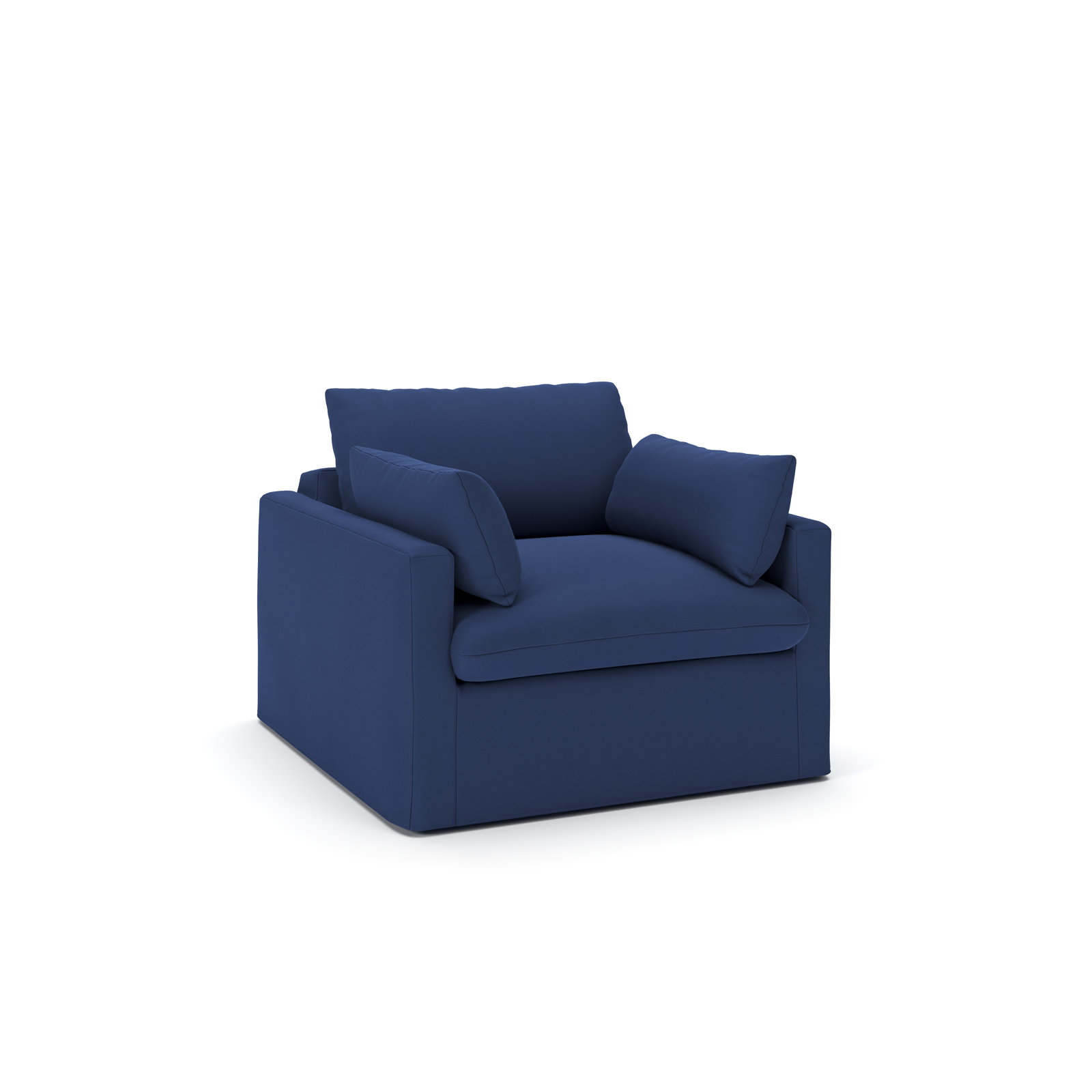 Luna Slipcovered Accent Chair, Canvas Navy Sunbrella® Canvas