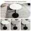 Table de salle à manger ronde 27,6 pouces Mid-Century moderne 2-4 personnes gris clair texturé dessus de marbre-1171617832-1171617838