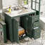 Rangement de salle de bain de 36 pouces avec lavabo en céramique, mouvement de tiroir en douceur, armoire multifonctionnelle, structure en bois massif d'armoire rétro, amplement pour les articles de toilette, quincaillerie à fermeture en douceur, apparence unique