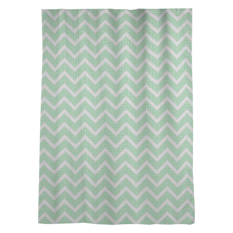 Panneau de rideau simple à passe-tringle à passe-tringle classique Stephenie, Vert / Gris / Blanc
