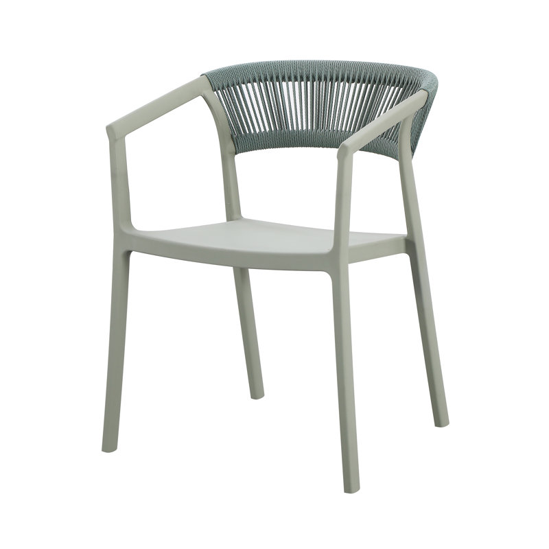 Ixia Outdoor Stacking Patio Dining Armchair, Green