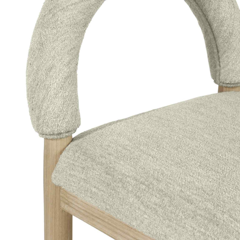 Heidi Oak & Boucle Bar and Counter Stool - Beige and Taupe