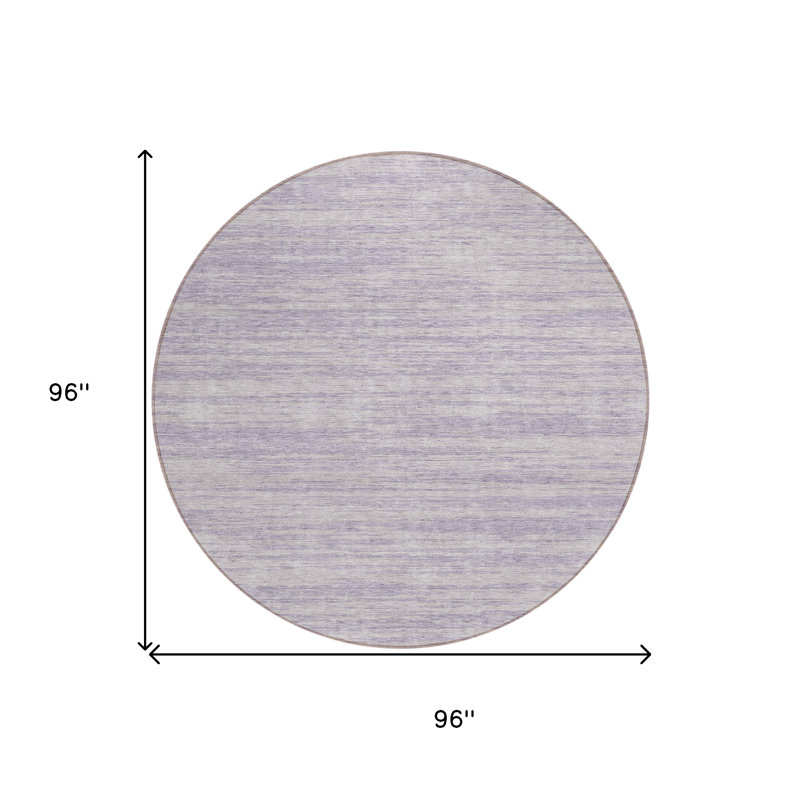 Tapis rond lavable et lilas 8 po
