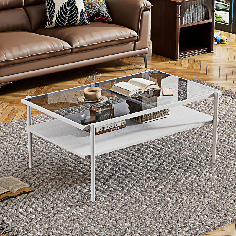 Coffee Table and End tables Set of 3, White, Grey